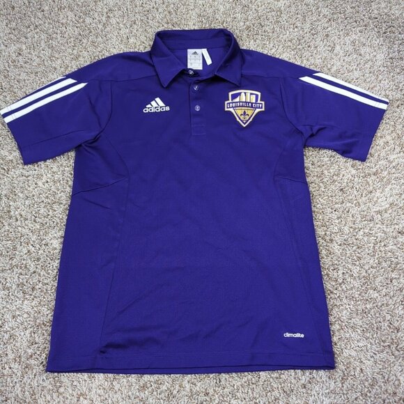 adidas Other - Adidas Louisville City Polo Shirt Men's Small Purple Climalite LouCity Soccer